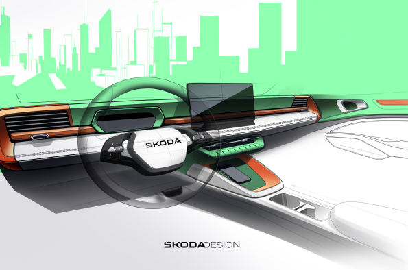 Škoda presents first interior sketches and announces world premiere date of electric Epiq