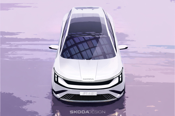 The new all-electric Škoda Peaq sketch
