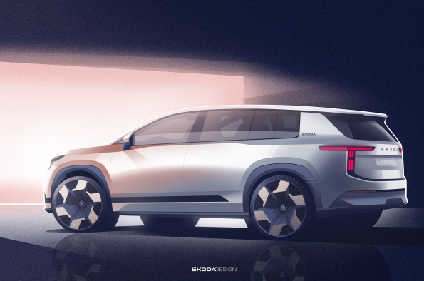The new all-electric Škoda Peaq sketch